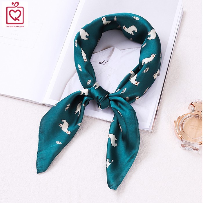Khăn lụa quàng cổ cho nữ vuông Hàn Quốc 70cm - Quà tặng cho bạn gái, mẹ, cô giáo