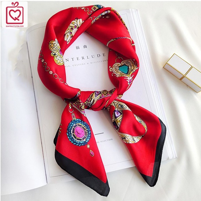Khăn lụa quàng cổ cho nữ vuông Hàn Quốc 70cm - Quà tặng cho bạn gái, mẹ, cô giáo