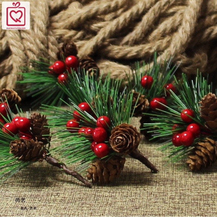 Set 10 cành thông giáng sinh DIY - phụ kiện trang trí Noel, quà tặng handmade