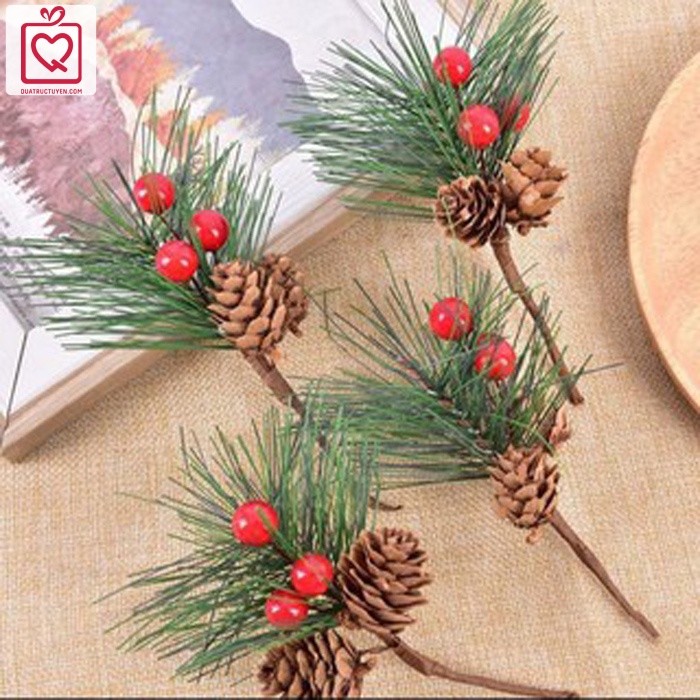 Set 10 cành thông giáng sinh DIY - phụ kiện trang trí Noel, quà tặng handmade