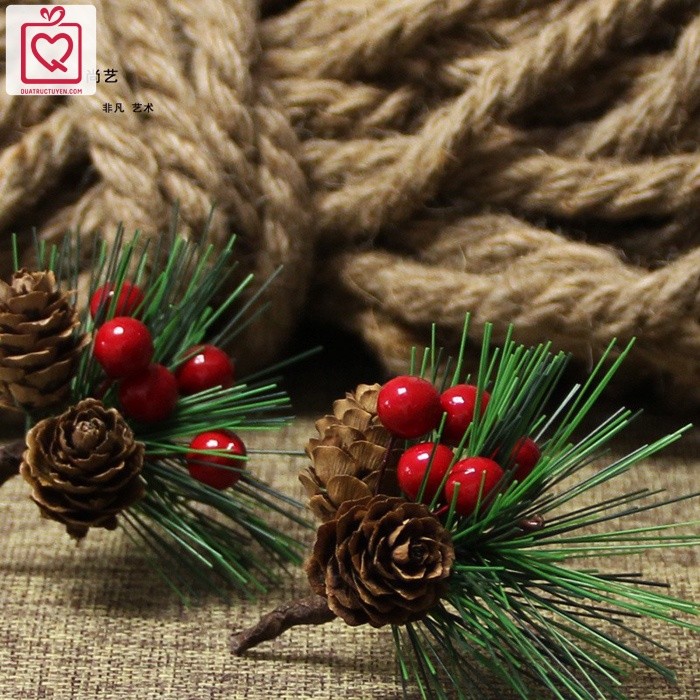 Set 10 cành thông giáng sinh DIY - phụ kiện trang trí Noel, quà tặng handmade