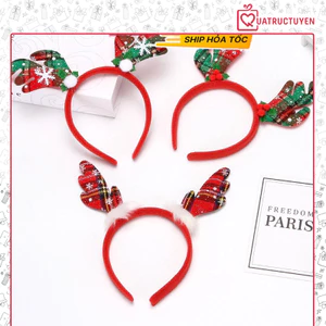 Bờm sừng tuần lộc giáng sinh Noel, phụ kiện cài tóc bạn gái, bé gái dễ thương
