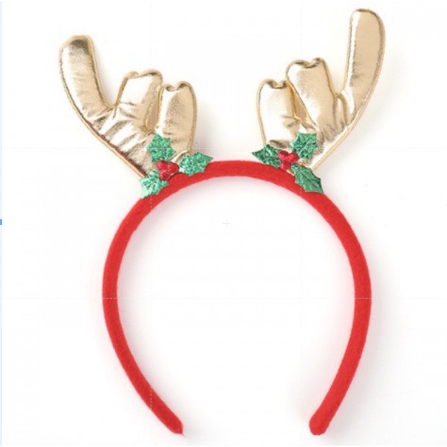 Bờm sừng tuần lộc giáng sinh Noel, phụ kiện cài tóc bạn gái, bé gái dễ thương