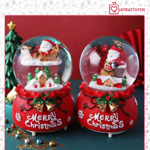 Hộp nhạc quả cầu tuyết giáng sinh cao 12-17cm Quà tặng noel người yêu, bạn trai, trẻ em