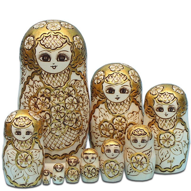 Búp bê Nga Matryoshka gỗ trầm bộ 10 con