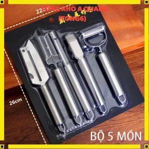 Set 5 Món Dao Inox Đa Năng Không Rỉ,Dụng Cụ Cắt Gọt Rau Quả Tiện Dụng An Toàn - BỘ DAO NẠO NHÀ BẾP KHÔNG RỈ CAO CẤP