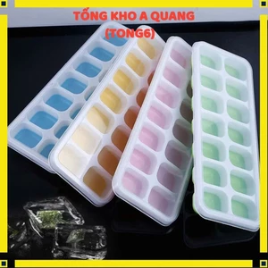 Khay Đá 14 Ô Đế Mềm Dễ Lấy Đá Không Gãy,Khay Đá Đế Silicon Có Nắp Đậy Thông Minh - KHAY ĐÁ SILICON CÓ NẮP ĐẬY CAO CẤP