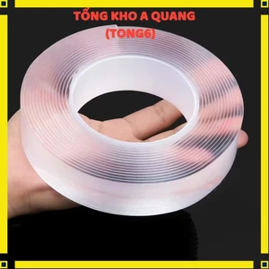 Băng Dính 2 Mặt Đa Năng Trong Suốt Bám Dính,Băng Keo Nano Chịu Lực Chống Thấm Tốt - CUỘN BĂNG KEO HAI MẶT TRONG SUỐT