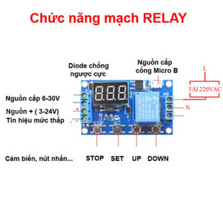 Mạch hẹn giờ 0 - 999 phút dùng Relay M421 , 5V - 30V đóng ngắt thiết bị