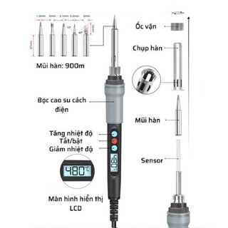 Mỏ hàn thiếc, hàn chì điều chỉnh nhiệt độ hiển thị LCD SL926 220v 90w