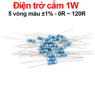 [Bán sỉ combo] (100 cái) Điện trở cắm 1W 5 vòng màu ±1% - giá trị 0R đến 120R