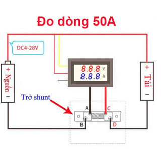 Đồng hồ hiển thị điệp áp và dòng điện 10A / 50A
