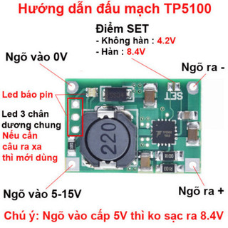 Mạch sạc pin TP5100 4.2V(1S) hoặc 8.4V(2S) 2A