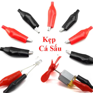 Kẹp cá sấu 1 cặp đỏ đen 5A