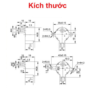 Động cơ bước 28BY-48 5/12VDC 4 pha 5 dây