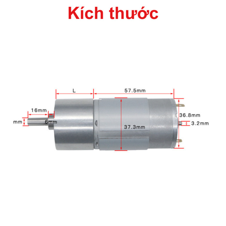 Động cơ giảm tốc JGB37-555 12V/24V nhiều tốc độ