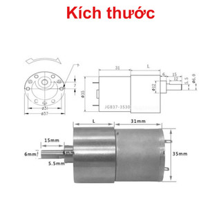 Động cơ giảm tốc JGB37-3530 12V/24V nhiều tốc độ
