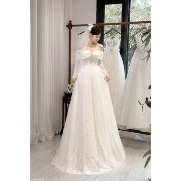 ẢNH THẬT SHOP _ Váy cưới, tiệc, đi bàn lễ đường 3 in 1, chụp ảnh cưới kiểu dáng dịu dàng, nàng thơ cao cấp