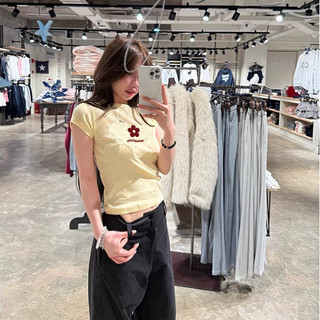 áo thun nữ vàng chanh ôm body mùa hè baby tee  Eleclassm  hàn quốc style áo phông local brand