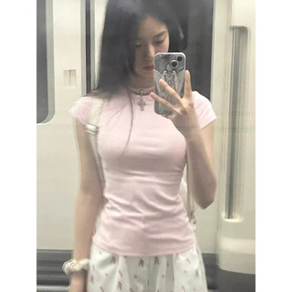Áo thun baby tee áo hồng chất lượng cao 100% cotton ôm body kiểu ôm  áo phông Eleclassm