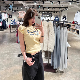 áo thun nữ ôm body vàng chanh quả mơ fashion 100% cotton chất lượng cao baby tee Eleclassm