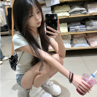 áo thun baby tee xám ghi ôm body  áo phông nữ cotton 100% kiểu ôm  mùa hè  cộc tay ôm eo