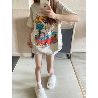 Eleclassm áo phông nữ cotton 100%  xám ghi  áo style hàn quốc mùa hè fashion áo thun local brand