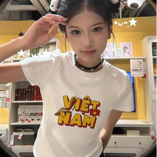 Áo thun nữ ôm body trắng vietnam ELECLASSM baby tee ôm eo hài hước mùa hè