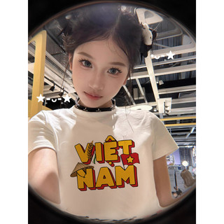 Áo thun nữ ôm body trắng vietnam ELECLASSM baby tee ôm eo hài hước mùa hè