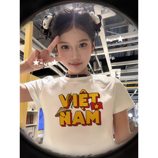 Áo thun nữ ôm body trắng vietnam ELECLASSM baby tee ôm eo hài hước mùa hè