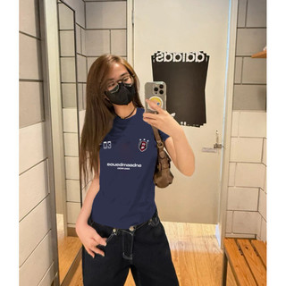 áo thun nữ ôm body Xanh đậm áo style âu mỹ mùa hè áo girl phố Eleclassm  áo phông local brand
