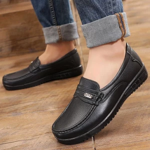 Giày nam ĐEN nhựa tây phong cách đơn giản cổ điển cổ thấp chống nước siêu bền