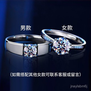 s925Bạc nguyên chất chính hãng D Nhẫn kim cương moissanite màu, nhẫn cặp đôi cho nam và nữ, nhẫn đính hôn, quà tặng ngày