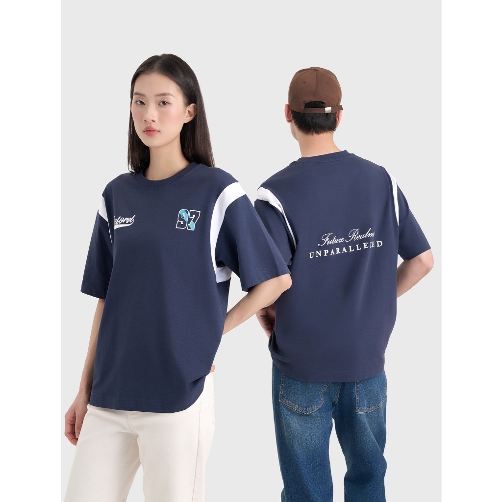 Áo phông unisex người lớn CANIFA form rộng có hình in phối màu 5TS25S003