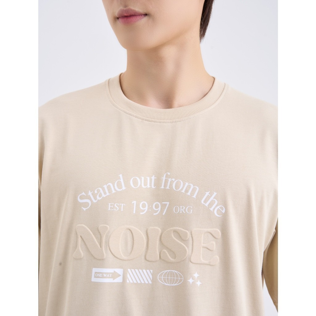 Áo phông nam basic cotton 100% mềm mại CANIFA có hình in nổi 8TS25C002
