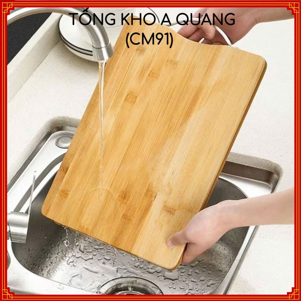 Thớt Gỗ 20x30cm Dày Dặn Chống Nấm Mốc An Toàn,Thớt Tre Thiết Kế Chữ Nhật Chống Ẩm Mốc - THỚT GỖ CHỮ NHẬT CÓ TAY CẦM INOX