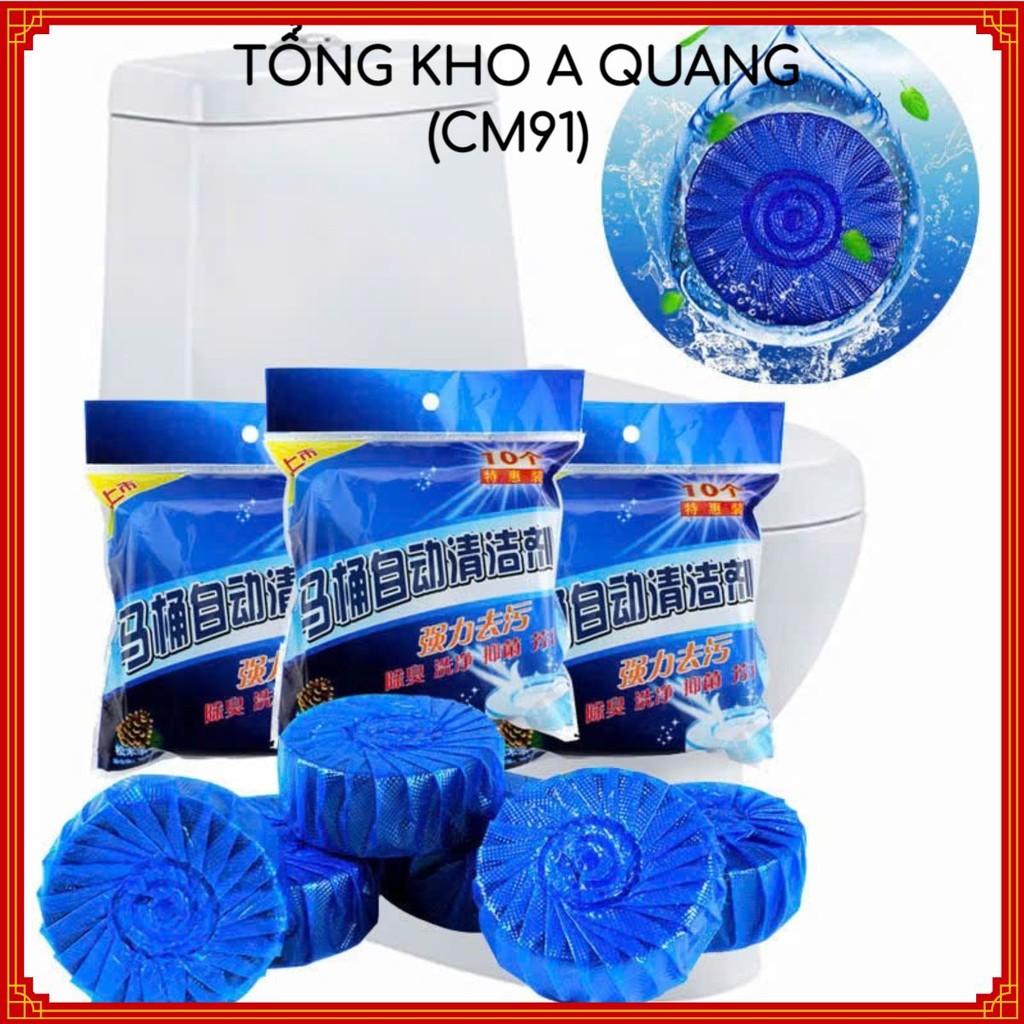 Viên Tẩy Bồn Cầu Khử Mùi Toilet,Túi 10 Viên Giúp Nhà Vệ Sinh Luôn Sạch - COMBO 10 VIÊN VỆ SINH WC TỰ ĐỘNG MỖI LẦN XẢ