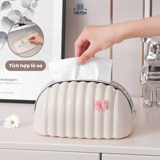 Hộp Đựng Khăn Giấy Để Bàn Hình Vỏ Sò, Hộp Đựng Giấy Ăn Cute Cứng Cáp, Tích Hợp Lò Xò Thông Minh HG01 - NGÓI HOME