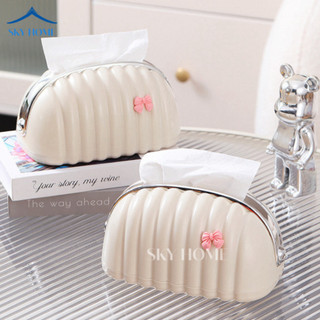 Hộp Đựng Khăn Giấy Để Bàn Hình Vỏ Sò, Hộp Đựng Giấy Ăn Cute Cứng Cáp, Tích Hợp Lò Xò Thông Minh HG01 - NGÓI HOME