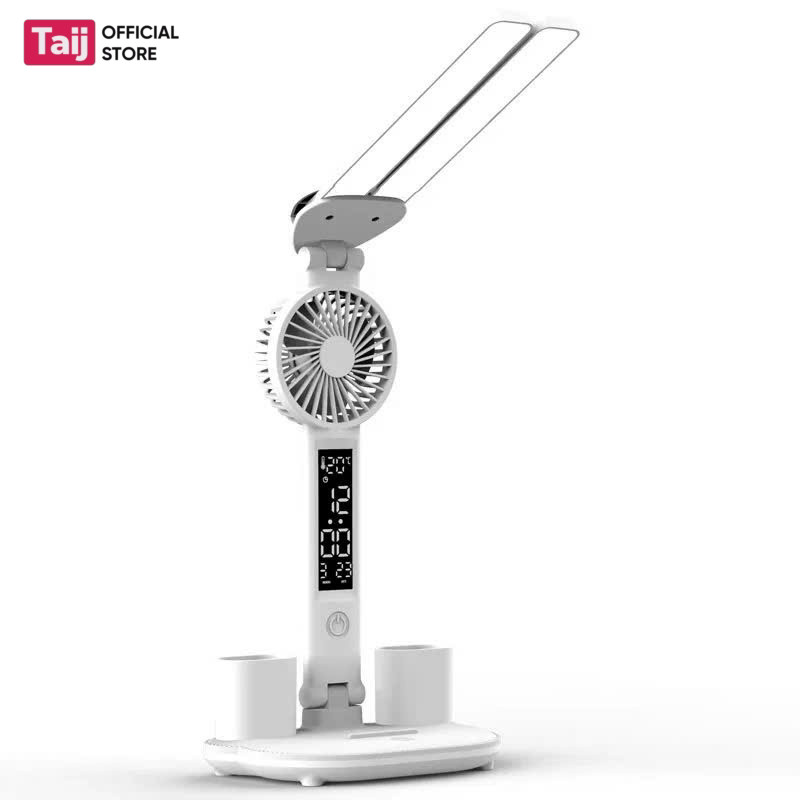 Đèn Học Để Bàn Chống Cận 2 Đèn Led Dọc Tích Điện 20.000mAh Tích Hợp Màn Hình Hiện Thị Led Và Quạt