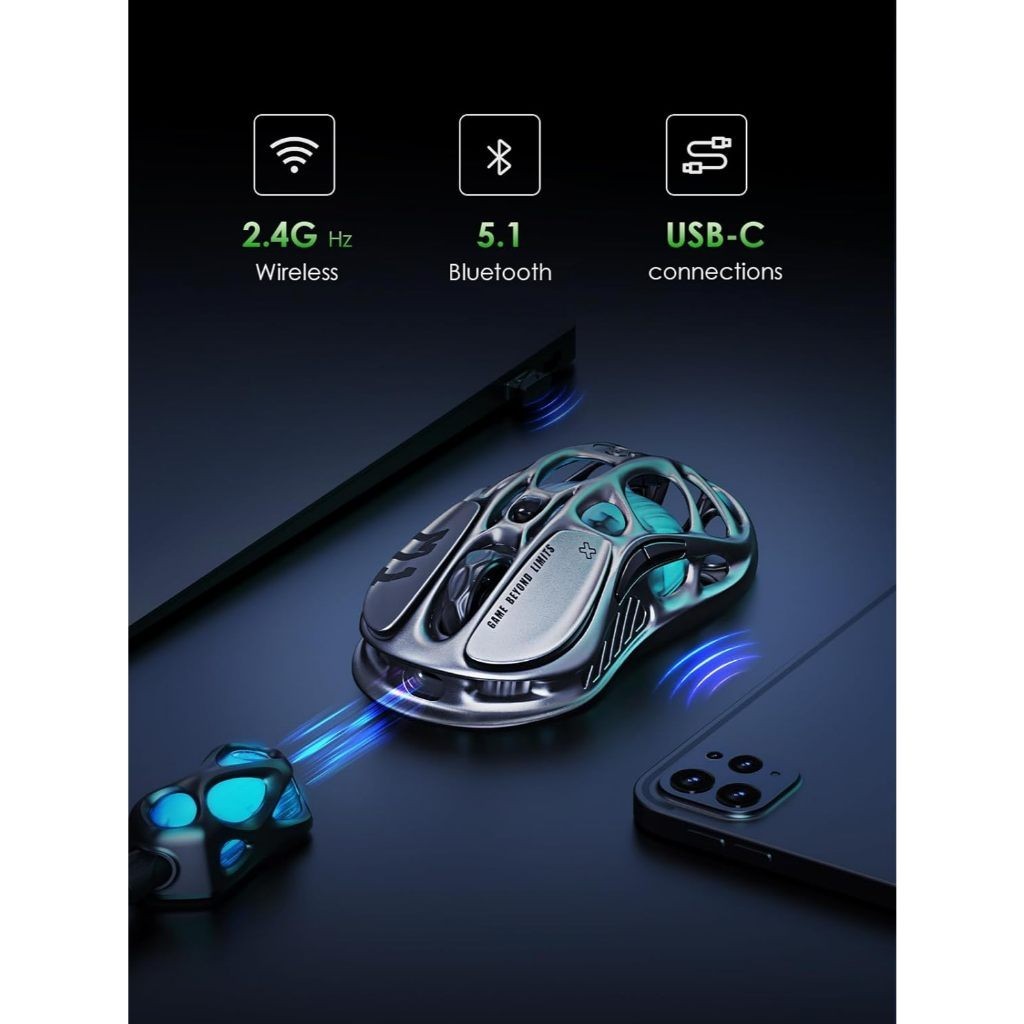 Chuột không dây Gaming GravaStar Mercury M1 Pro 26000 DPI 4K Polling Rate Pin 200 Giờ TURBOSPEED - Bảo hành 12 tháng | BigBuy360 - bigbuy360.vn