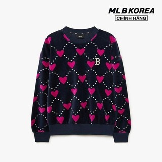 MLB - Áo sweatshirt nữ cổ tròn tay dài Heart Front Pattern Velvet Jacquard_3FMTH0336-43NYD