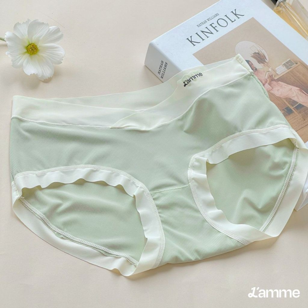 Quần lót Lamme bầu cạp chéo mỏng nhẹ, thoáng mát,co giãn 4 chiều, đáy kháng khuẩn, set 5 quần lót thun lạnh L'amme