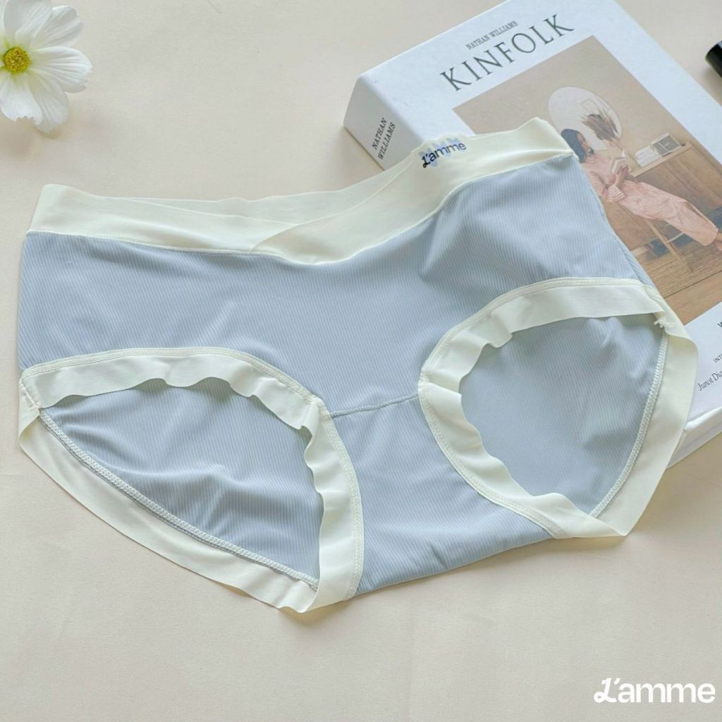 Quần lót Lamme bầu cạp chéo mỏng nhẹ, thoáng mát,co giãn 4 chiều, đáy kháng khuẩn, set 5 quần lót thun lạnh L'amme