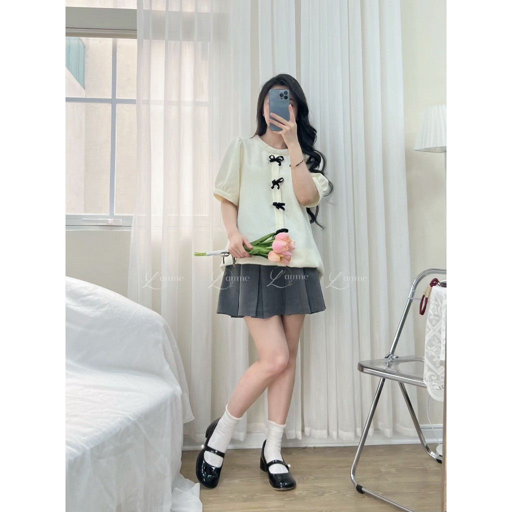 Chân váy bầu xếp ly Tennis Skirt may sẵn quần đùi mặc trong váy dành cho mẹ bầu trẻ trung cá tính by L'amme