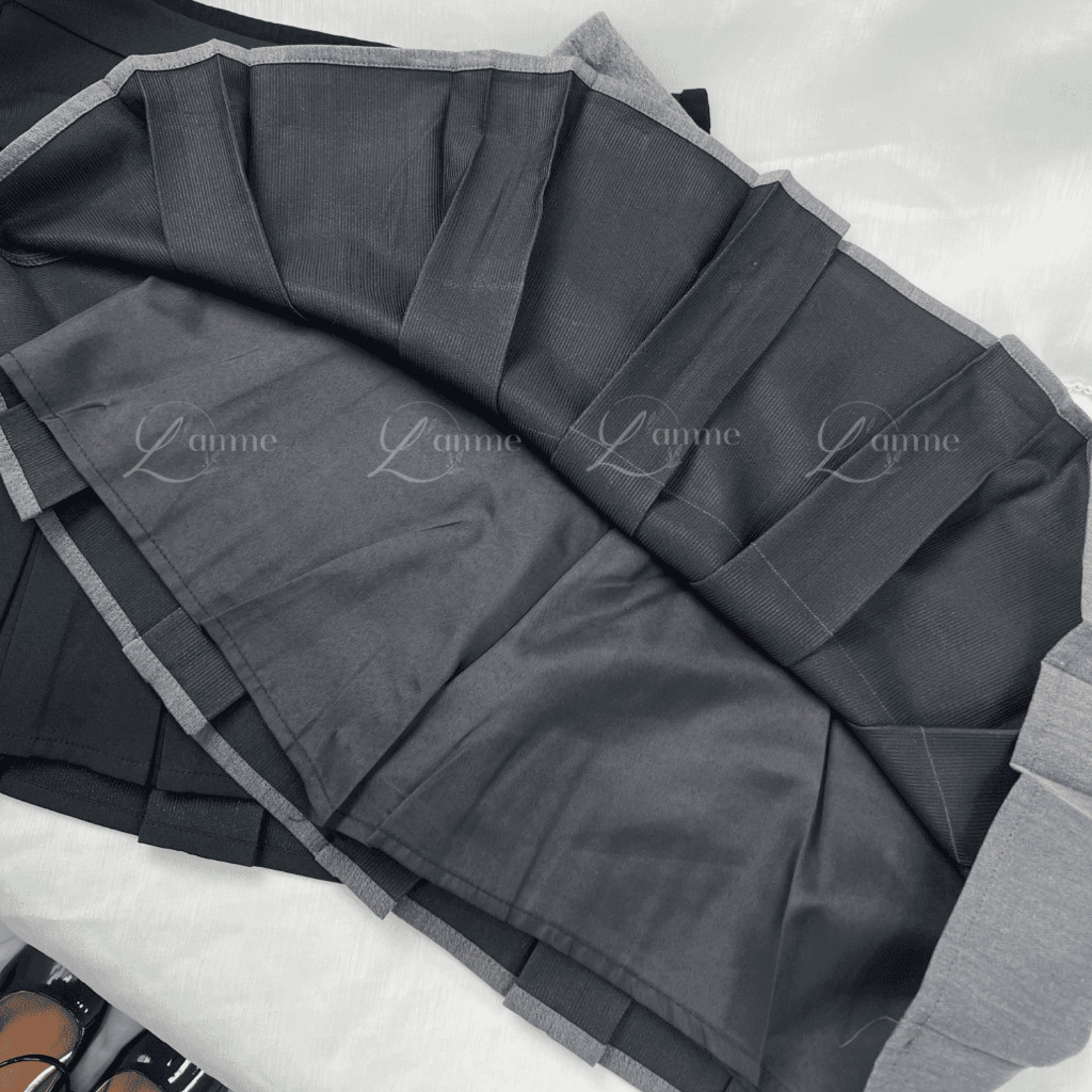 Chân váy bầu xếp ly Tennis Skirt may sẵn quần đùi mặc trong váy dành cho mẹ bầu trẻ trung cá tính by L'amme