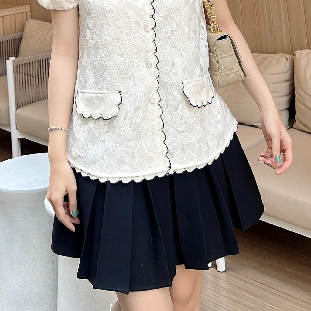 Chân váy bầu xếp ly Tennis Skirt may sẵn quần đùi mặc trong váy dành cho mẹ bầu trẻ trung cá tính by L'amme
