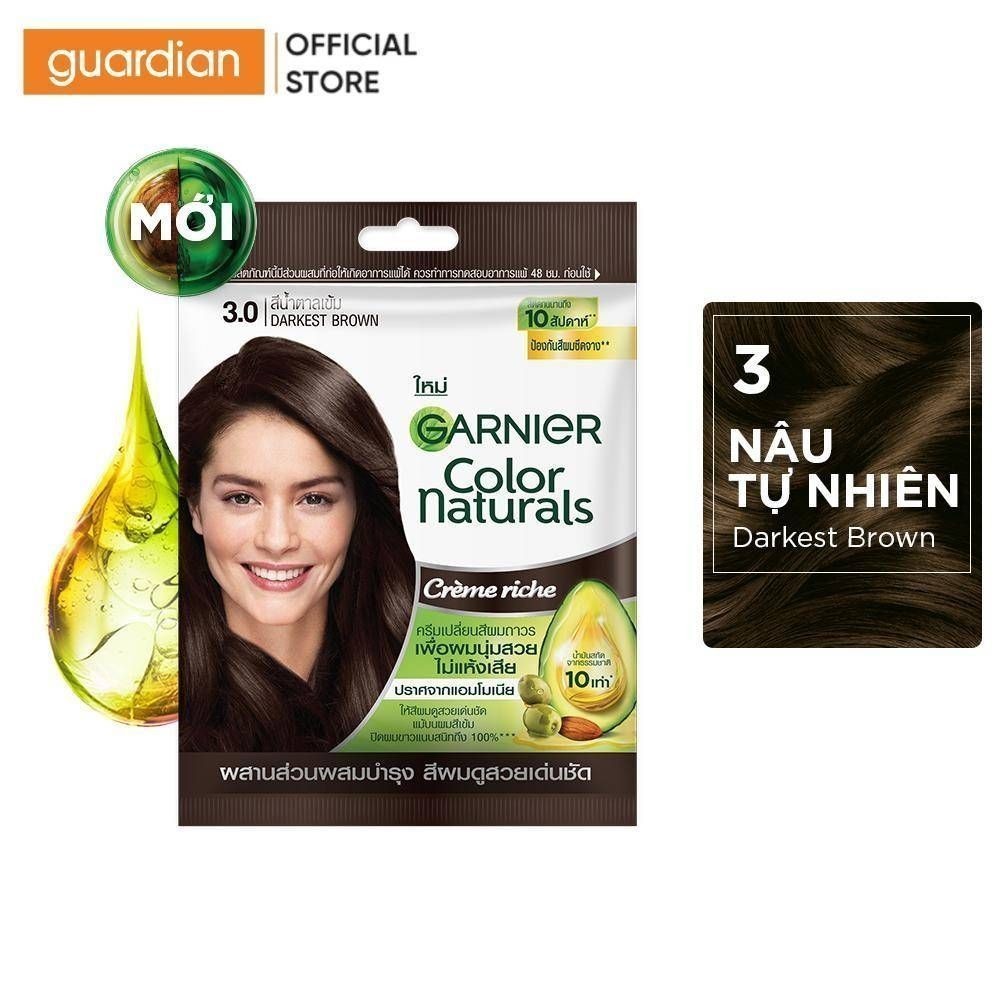Kem Nhuộm Tóc Garnier Color Naturals Crème Riche 30ml+30g .#5.32 Caramel Brown Nâu Caramel