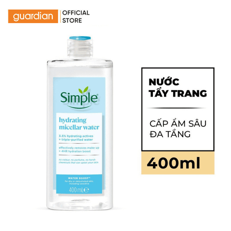 Nước Tẩy Trang Simple WaterBoost Sạch Sâu Và Cấp Ẩm 400ml