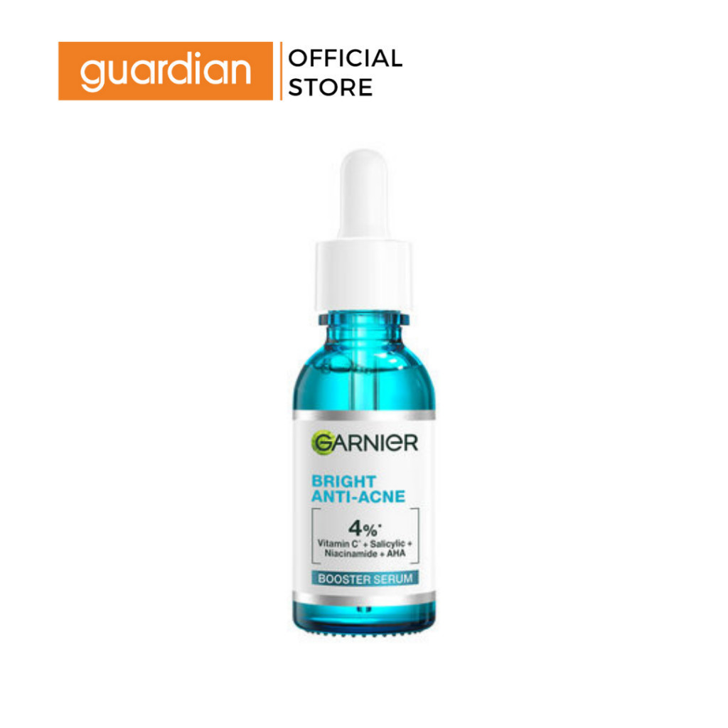 Tinh Chất Hỗ Trợ Mờ Thâm Sáng Da Garnier Bright Complete Anti-Acness Booster Serum 4% (Niacinamide, Bha, Aha, Vitamin C) Cho Da Dầu Mụn 30Ml